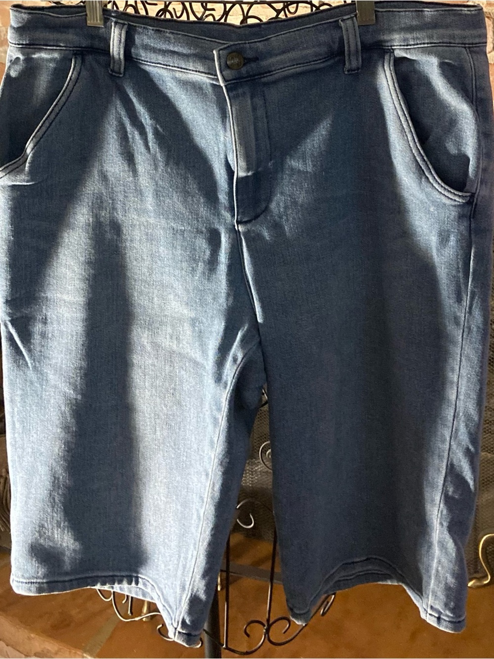 DG2 by Diana Gilman Light Wash Denim Bermuda Shorts